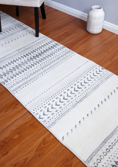 Black And White Tribal Runner Rug