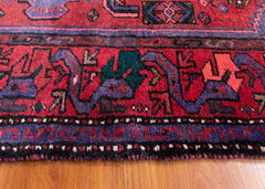 Vintage Zanjan Hand-Knotted Persian Wool Runner Rug