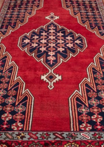 Vintage Mazleghan Hand-Knotted Persian Wool Rug