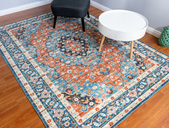 Red And Blue Vintage Area Rug