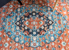 Red And Blue Vintage Area Rug