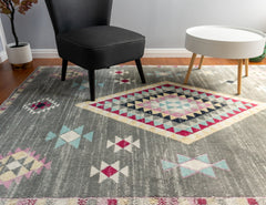 Multi-Colour Geometrical Area Rug