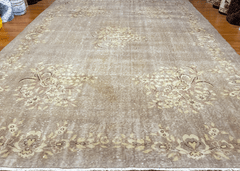 Vintage Hand-Knotted Distressed Turkish  Rug